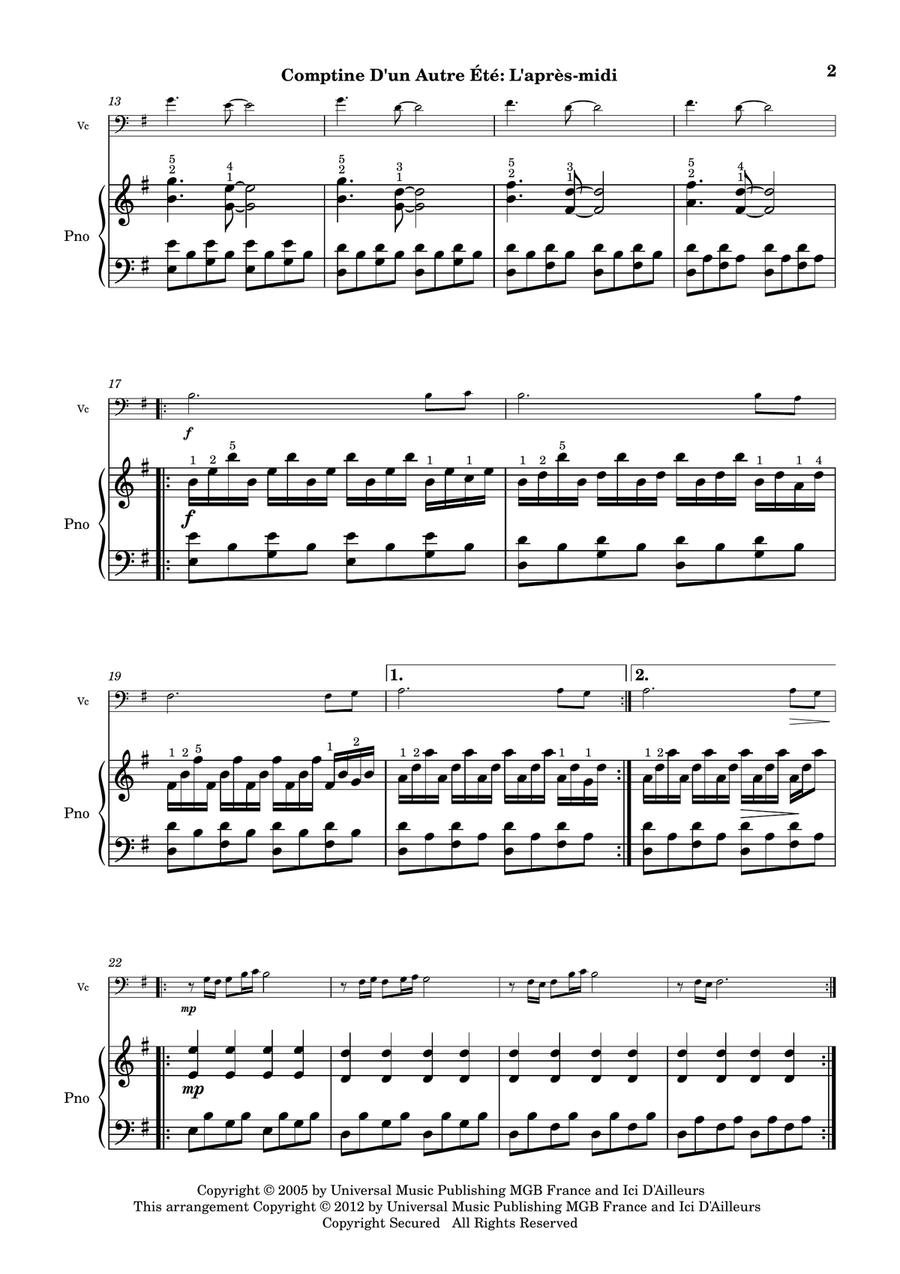 Comptine D'un Autre Été: L'après-midi Piano scores gallery preview page 3