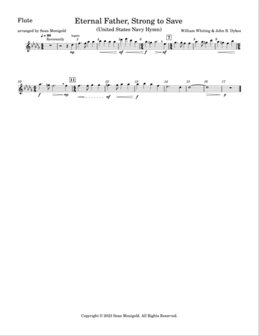 Eternal Father, Strong To Save (United States Navy Hymn) Marching Band scores gallery preview page 5