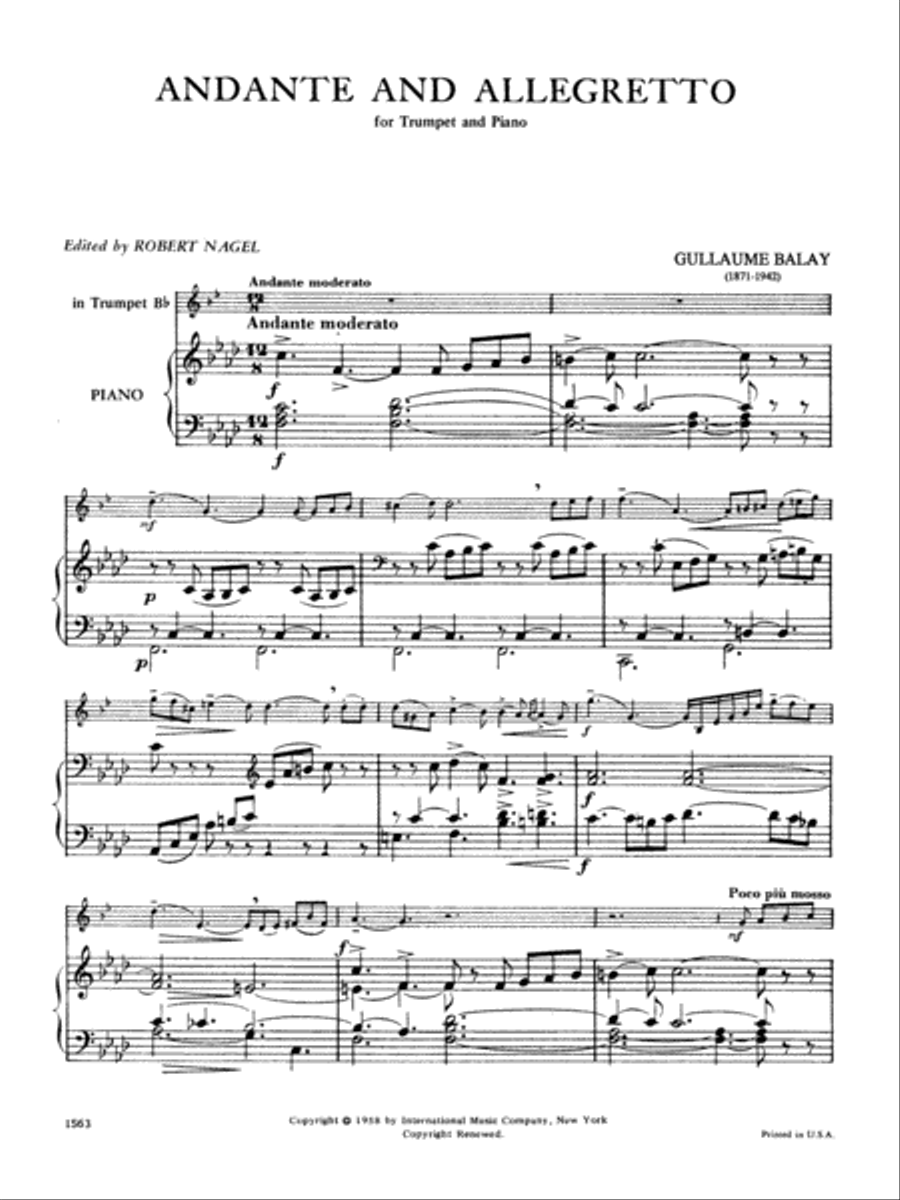 Andante And Allegretto Trumpet Solo scores gallery preview page 2