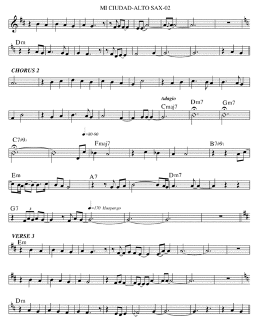 Mi Ciudad Alto Saxophone scores gallery preview page 2