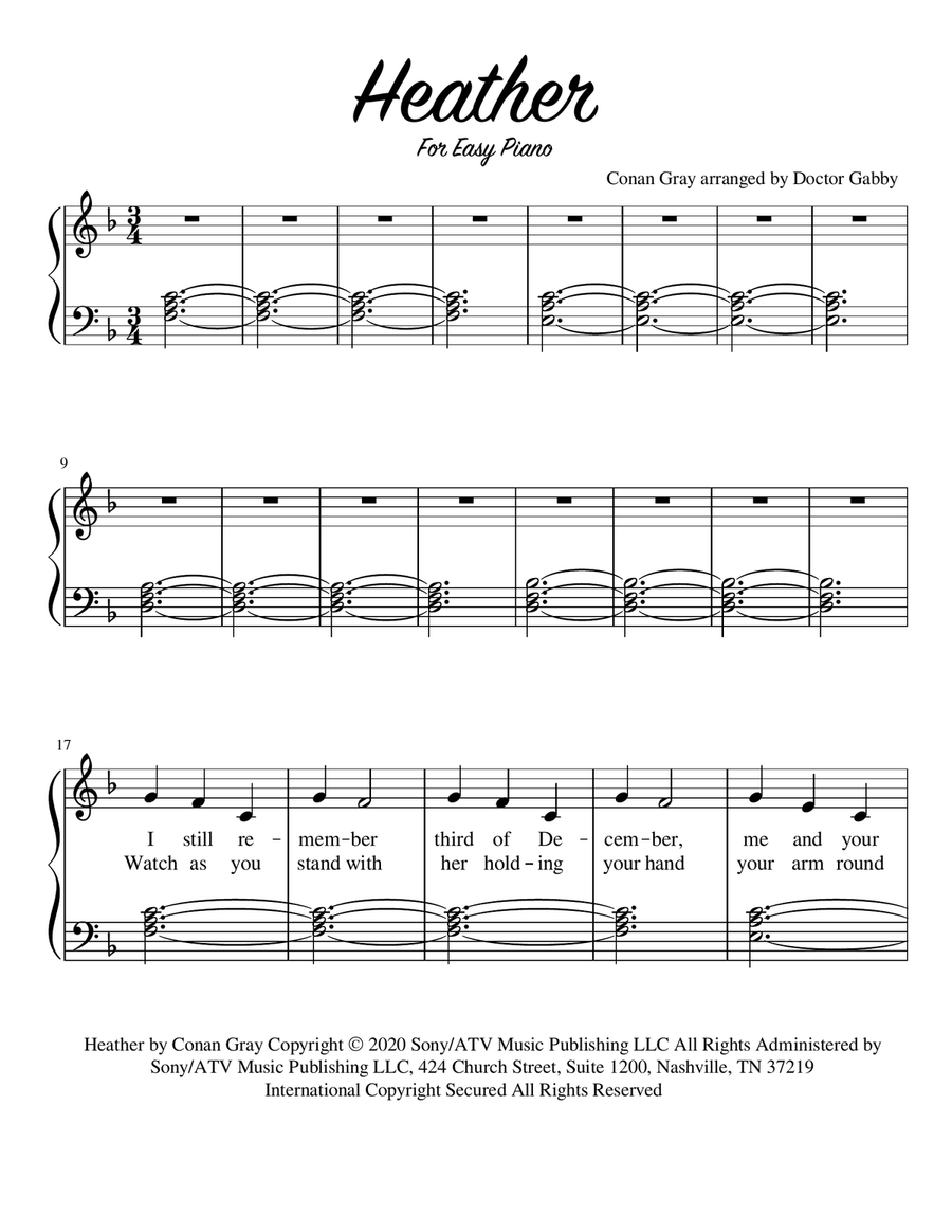 Heather Piano, Vocal scores gallery preview page 1