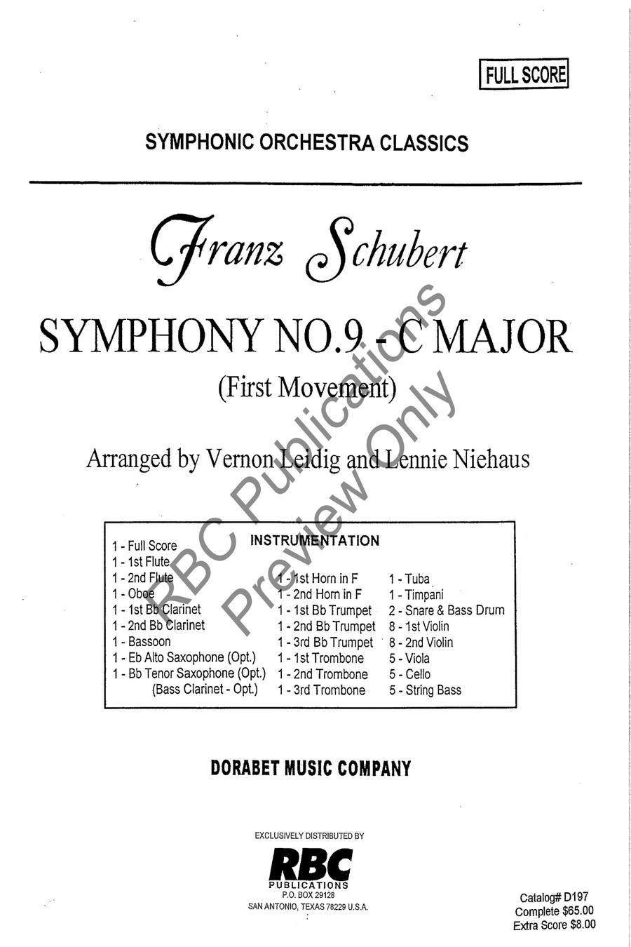 Symphony #9 In C Major Mvt. 1 Full Orchestra scores gallery preview page 2