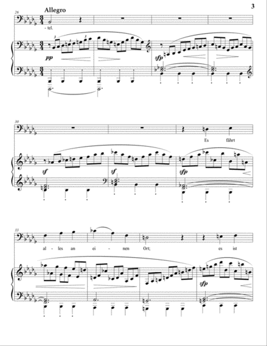 BRAHMS: Denn es gehet dem Menschen wie dem Vieh, Op. 121 no. 1 (in B-flat minor, bass clef) Voice scores gallery preview page 4