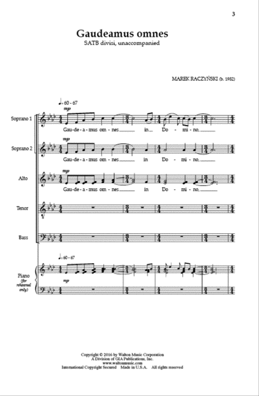 Gaudeamus omnes Gaudeamus omnes Divisi scores gallery preview page 2