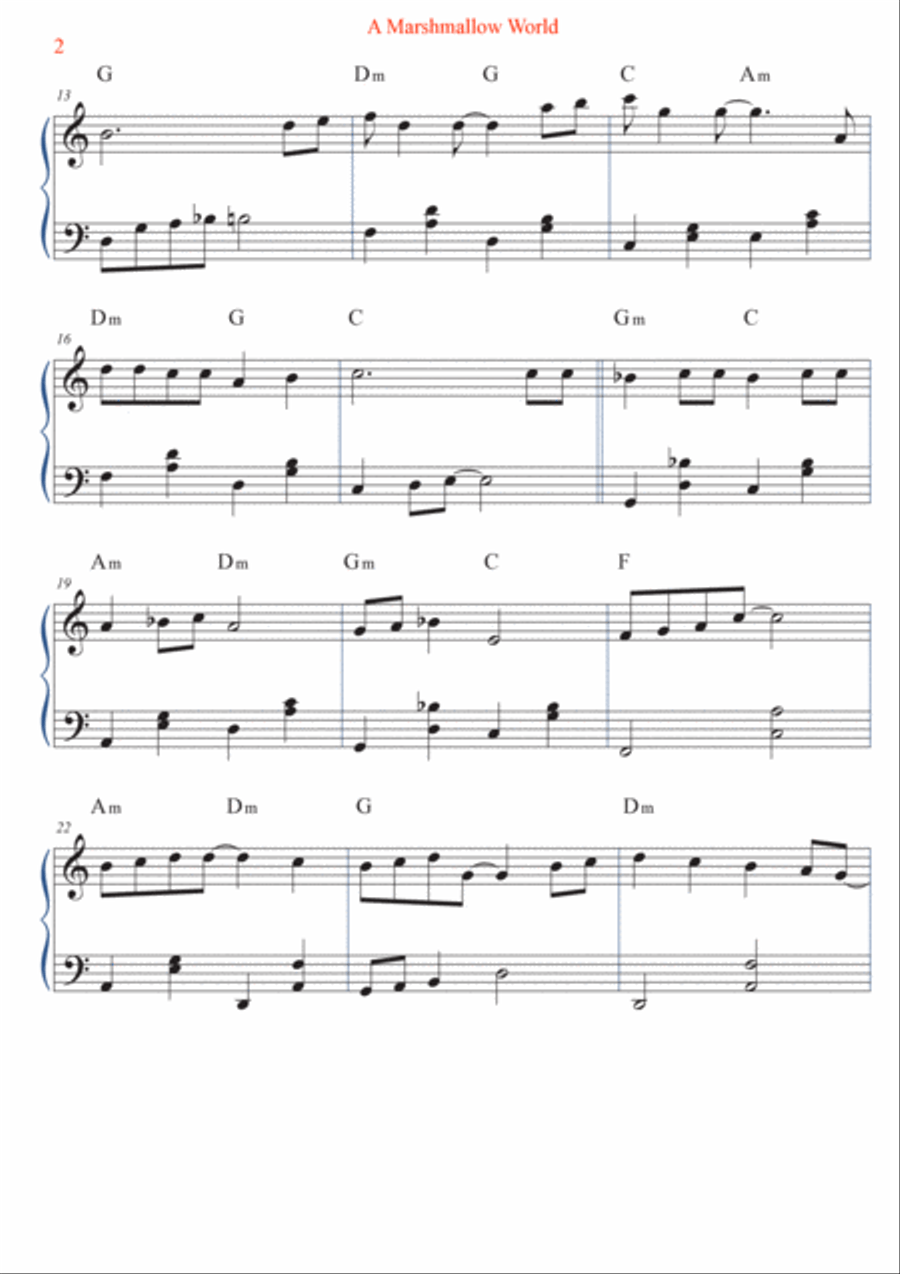 A Marshmallow World A Marshmallow World Easy Piano scores gallery preview page 2