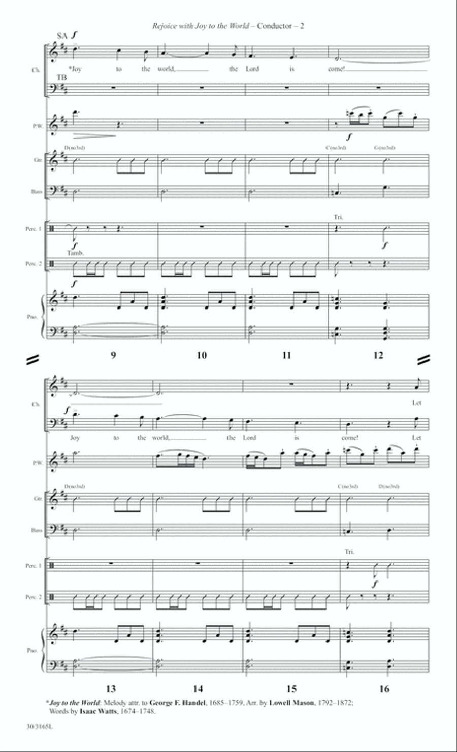 Rejoice with Joy to the World (Score only) Flute scores gallery preview page 4