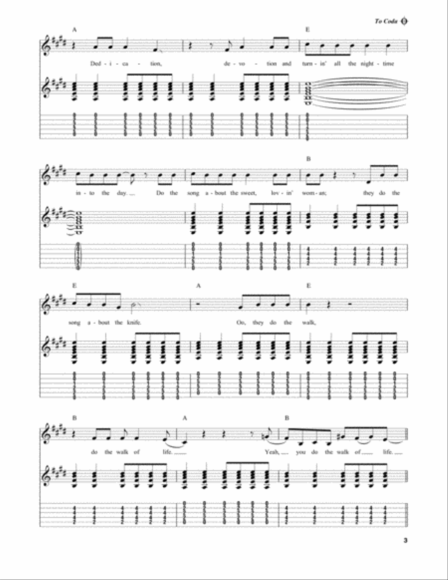Walk Of Life Guitar Tablature scores gallery preview page 3
