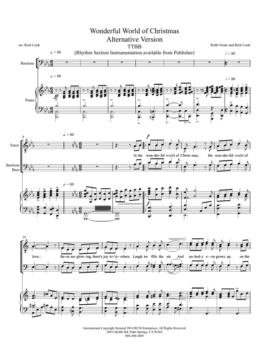 The Wonderful World of Christmas (Alternate Version for Gay Men's Chorus) Men's Choir scores gallery preview page 1
