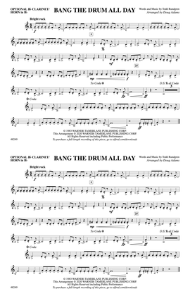 Bang the Drum All Day: Optional Bb Clarinet/Horn in Bb