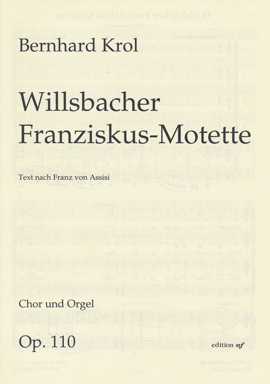 Willsbacher Franziskus-Motette für Chor und Orgel op. 110 4-Part scores gallery preview page 1