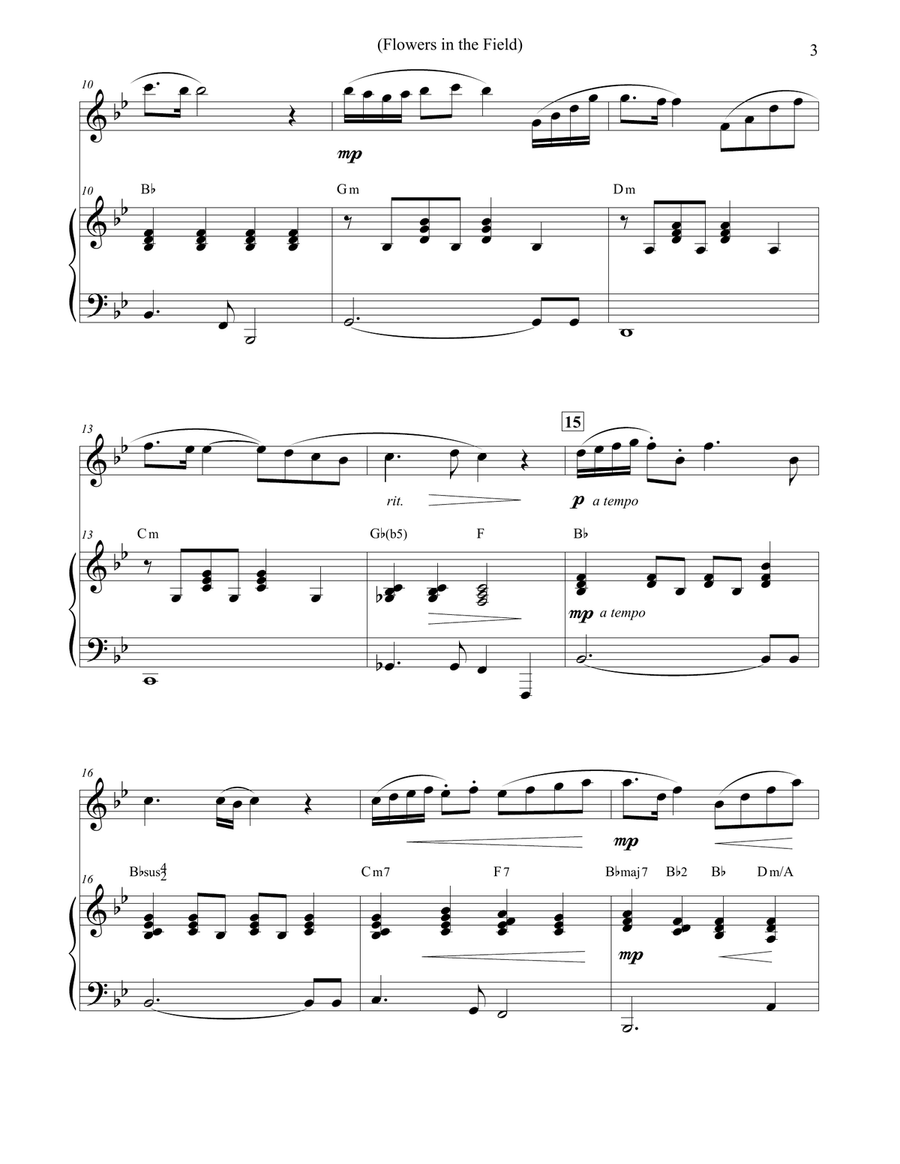 Flowers in the Field - Solo Flute & Piano Flowers in the Field - Solo Flute & Piano Flute Solo scores gallery preview page 3