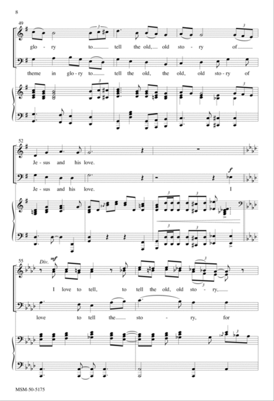 I Love to Tell the Story 4-Part scores gallery preview page 7