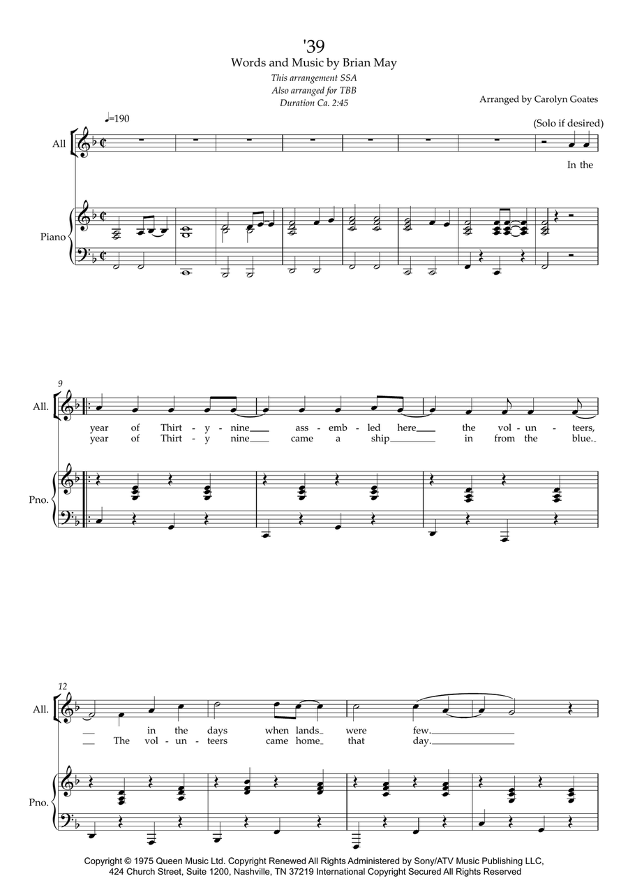 '39 '39 SSA scores gallery preview page 1