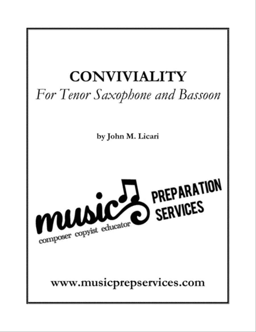 Conviviality - John M. Licari (Tenor Saxophone & Bassoon) Woodwind Ensemble scores gallery preview page 1