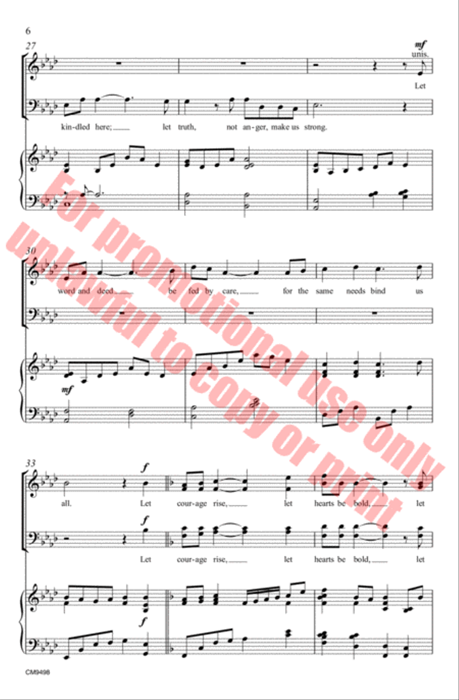 Peace, Like Welcome Rain 4-Part scores gallery preview page 7