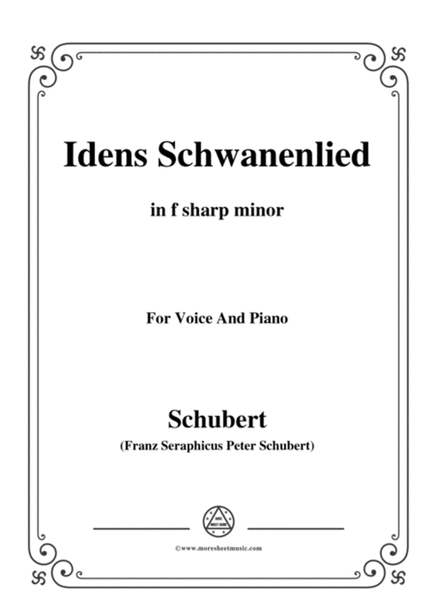 Schubert-Idens Schwanenlied,in f sharp minor,for Voice&Piano image number null
