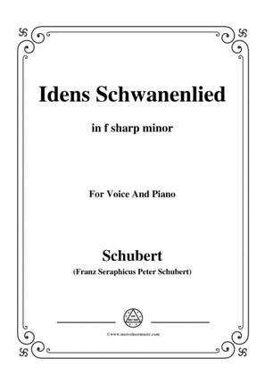 Schubert-Idens Schwanenlied,in f sharp minor,for Voice&Piano