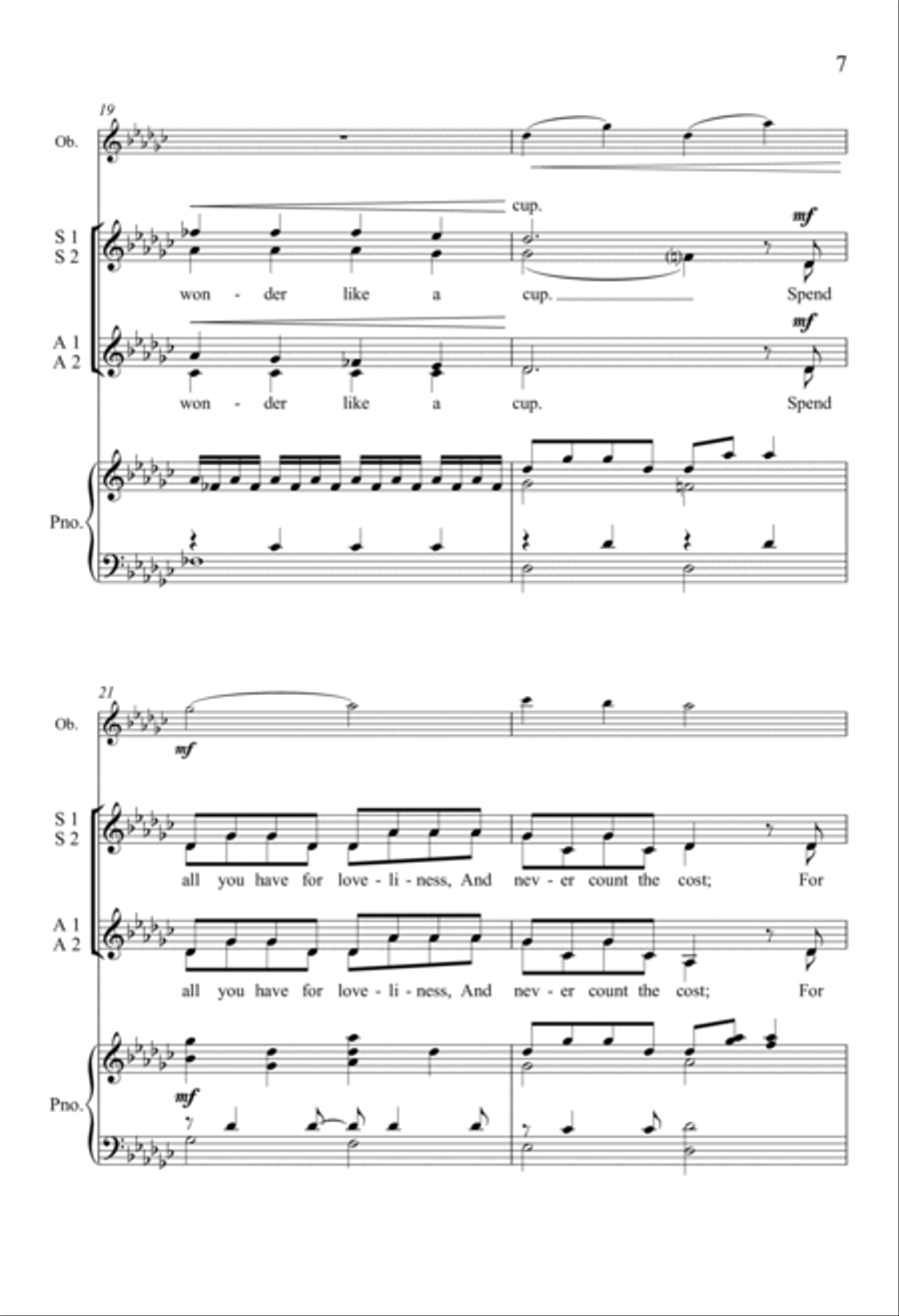 Spend All You Have On Loveliness from For a Breath of Ecstasy SSAA scores gallery preview page 6