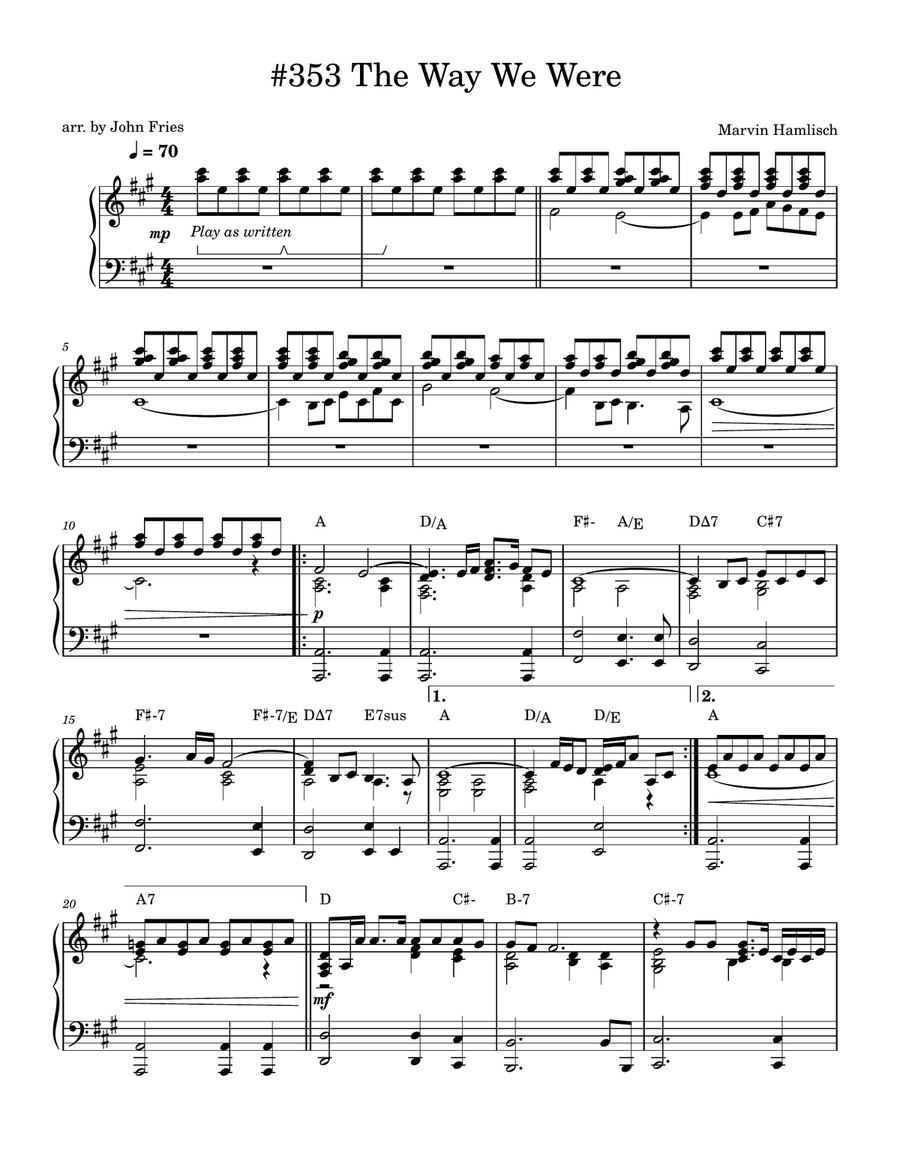 The Way We Were Piano Solo scores gallery preview page 1