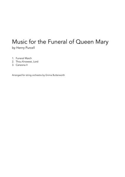 Music For The Funeral Of Queen Mary image number null