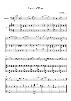 Emperor Waltz, Johann Strauss Jr., For Bassoon & Piano