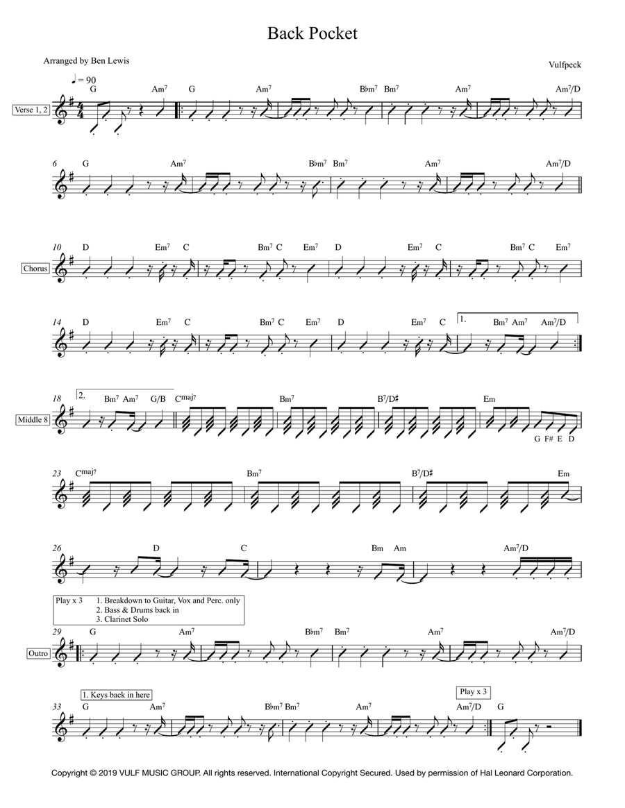 Back Pocket Back Pocket Guitar scores gallery preview page 1