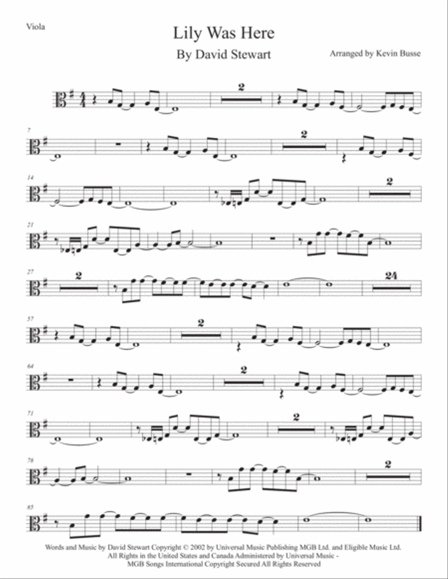 Lily Was Here Viola Solo scores gallery preview page 1