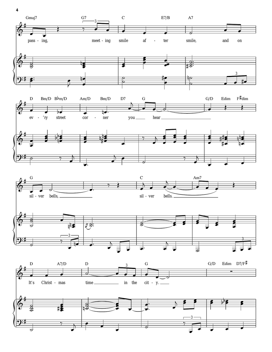 Silver Bells Silver Bells Piano, Vocal scores gallery preview page 4