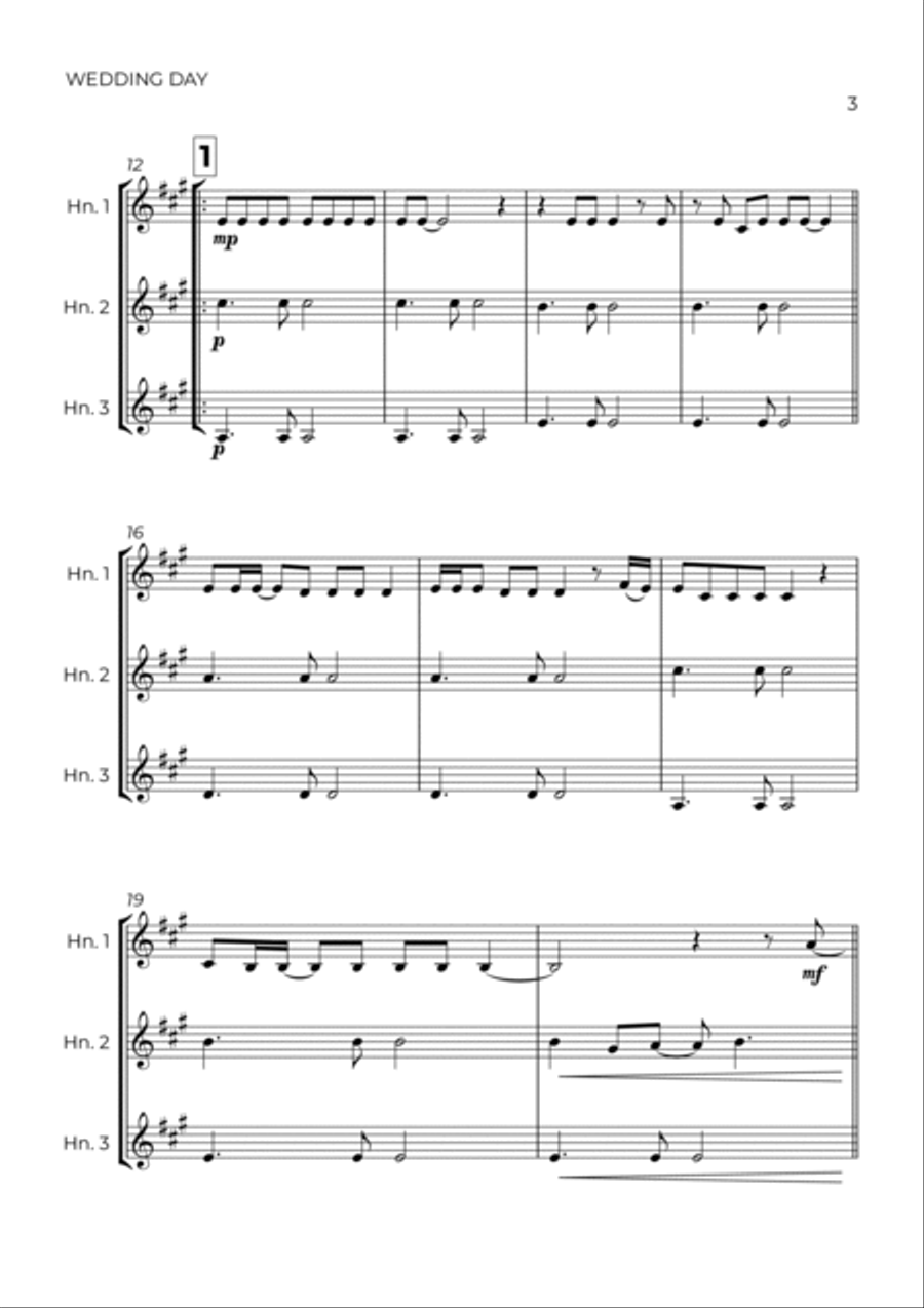 Wedding Day Horn scores gallery preview page 3