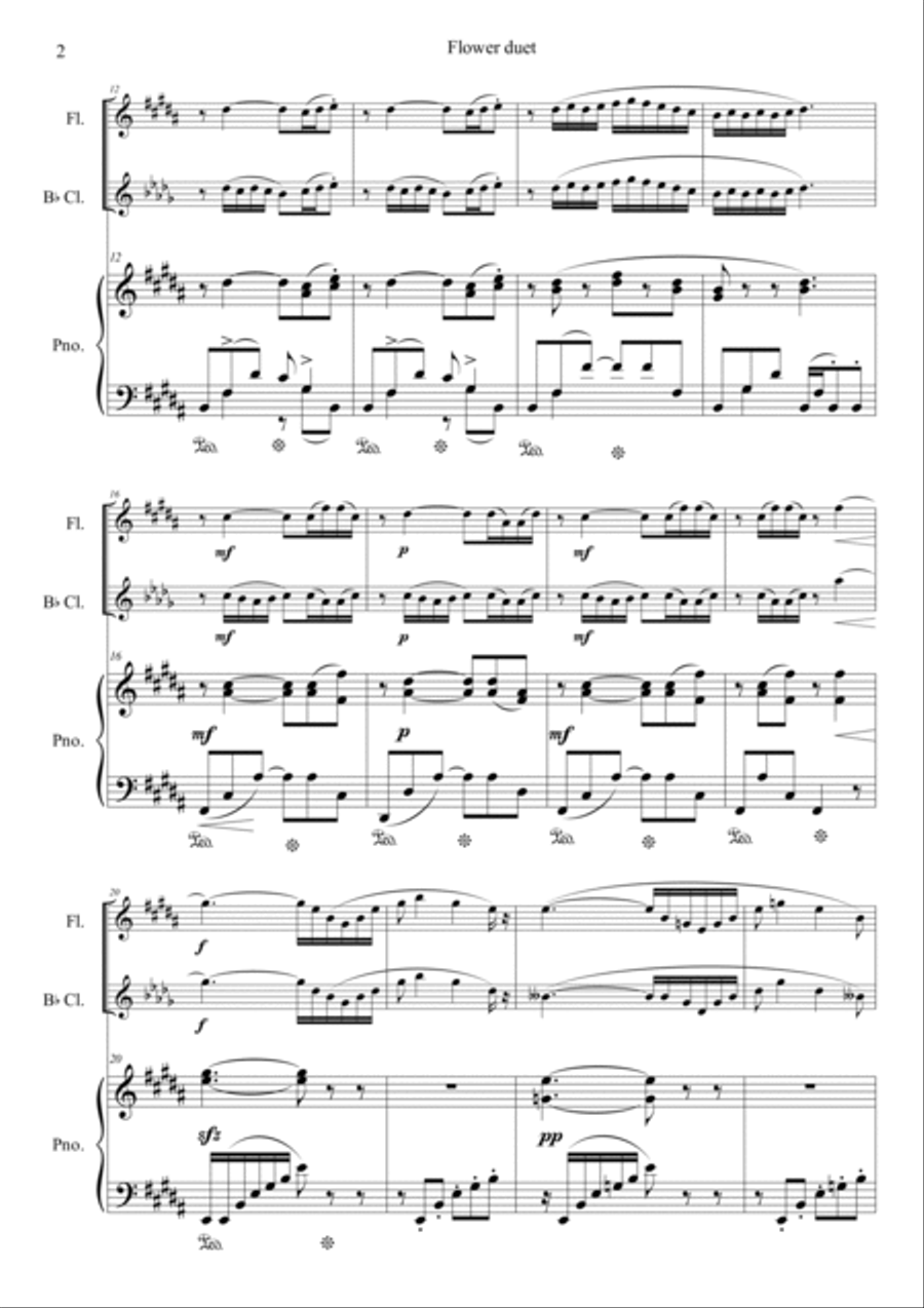Flower duet (from Lakmé) B-Flat Clarinet scores gallery preview page 2