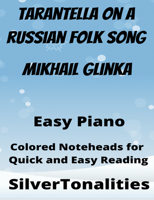 Tarantella on a Russian Folk Song Easy Piano Sheet Music with Colored Notation