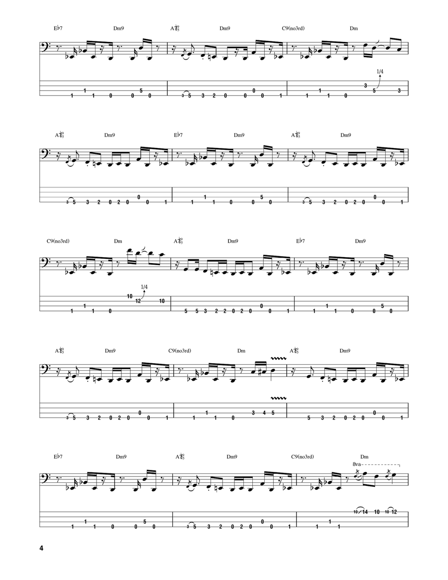 3 Deuces Bass Guitar Tablature scores gallery preview page 4