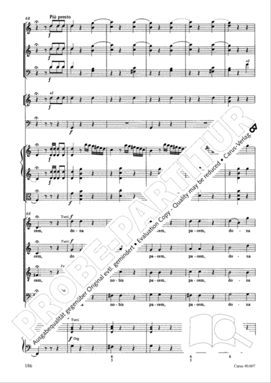 Mass in time of war (Missa in tempore belli) 4-Part scores gallery preview page 195