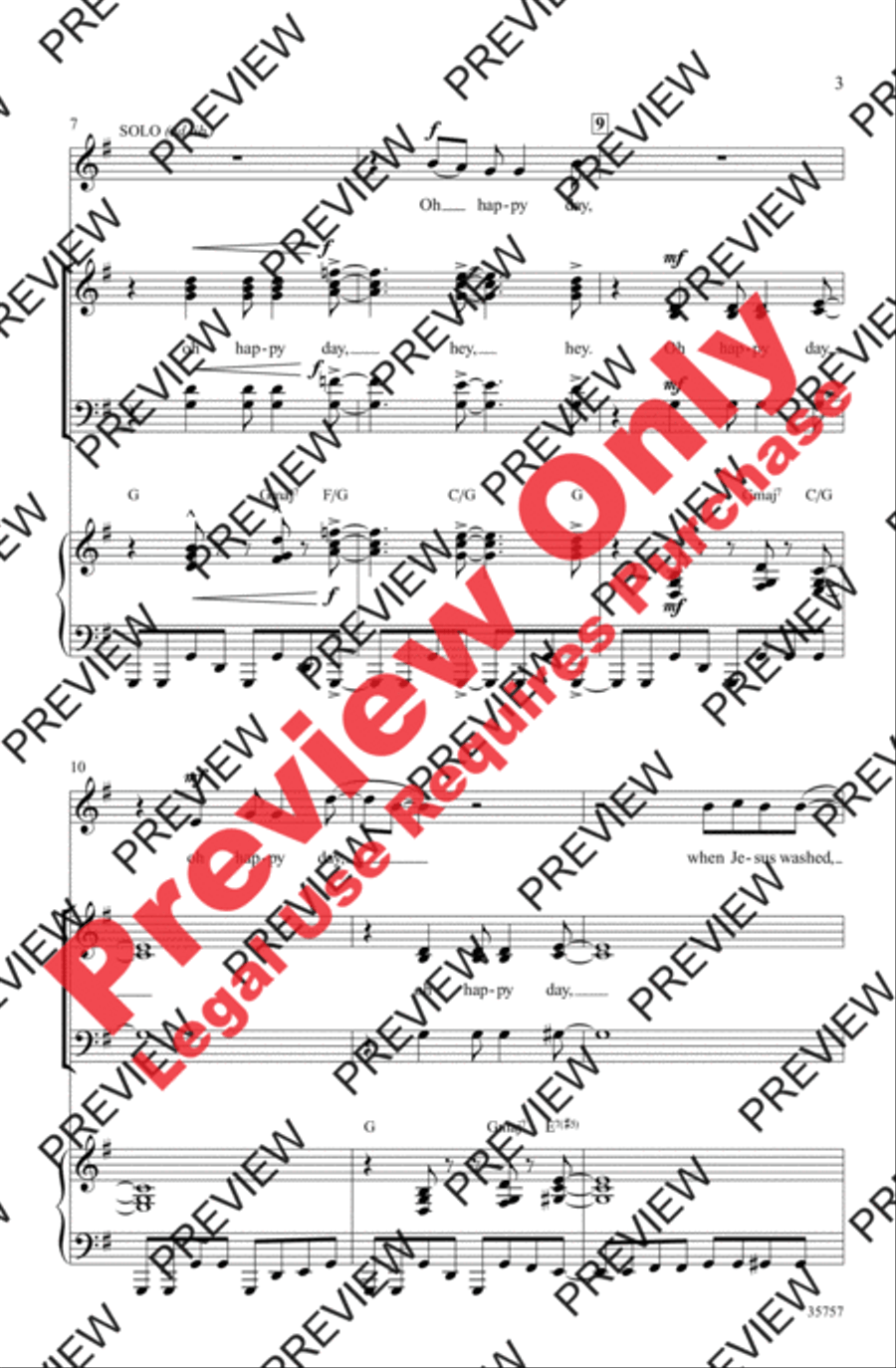 Oh Happy Day Oh Happy Day 4-Part scores gallery preview page 3