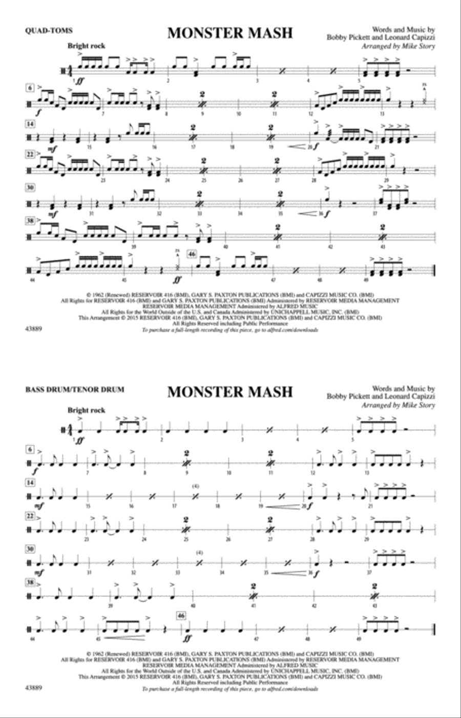 Monster Mash: Quad-Toms Marching Band scores gallery preview page 1