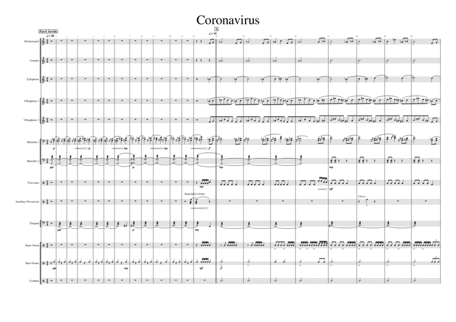 Coronavirus Percussion Ensemble scores gallery preview page 1
