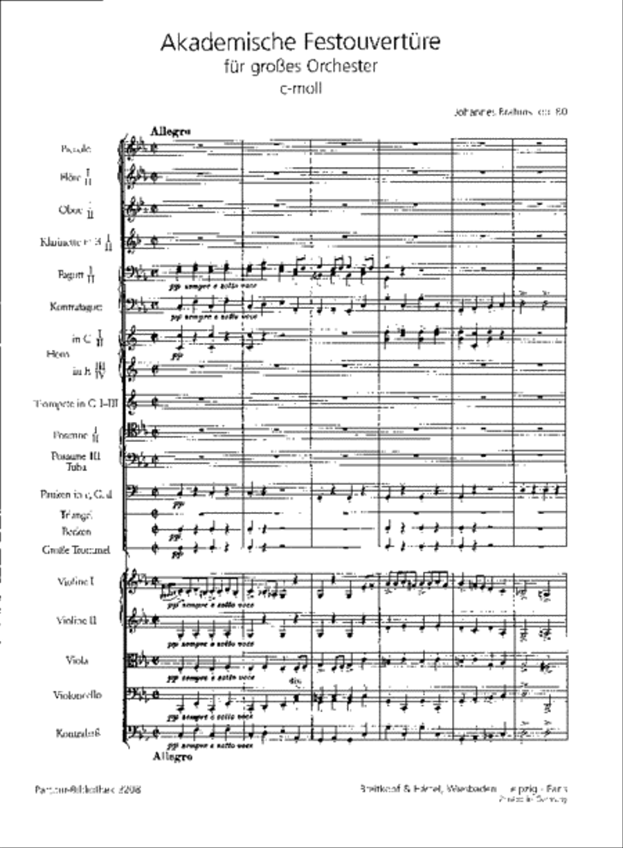 Academic Festival Overture in C minor Op. 80 Orchestra scores gallery preview page 2