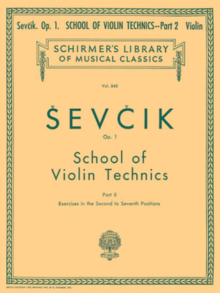 Book cover for School of Violin Technics, Op. 1 – Book 2