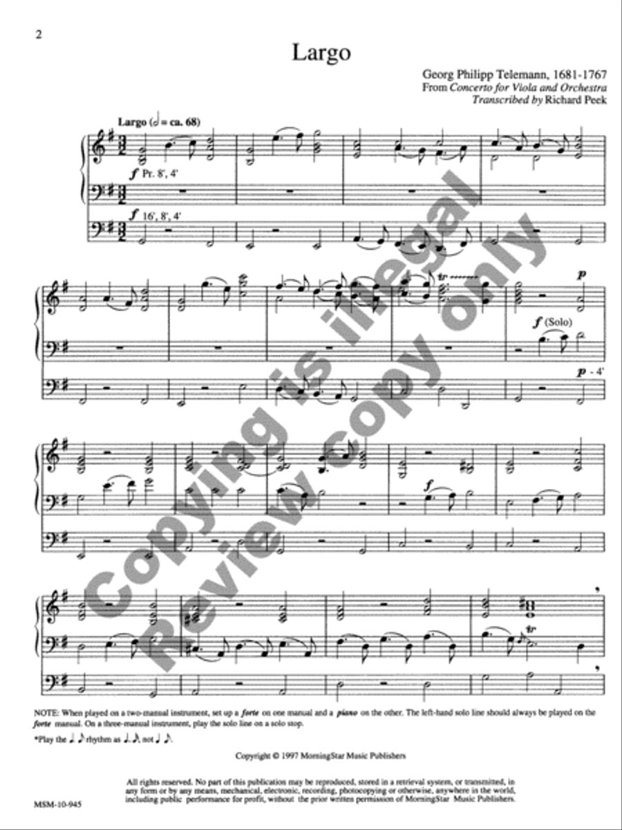 Two Baroque Slow Movements Organ scores gallery preview page 3