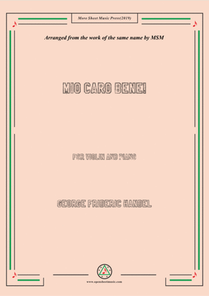Book cover for Handel-Mio caro bene!,for Violin and Piano