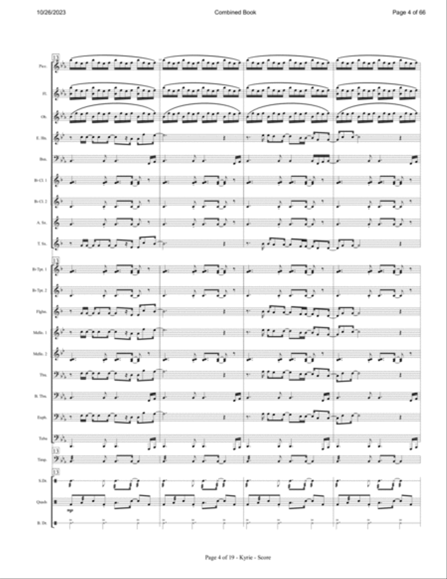Kyrie (kyrie Eleison) Marching Band scores gallery preview page 6