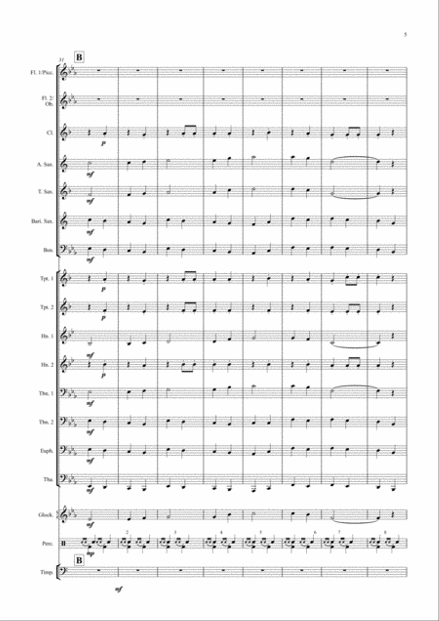 Entrance and March for Band Concert Band scores gallery preview page 5