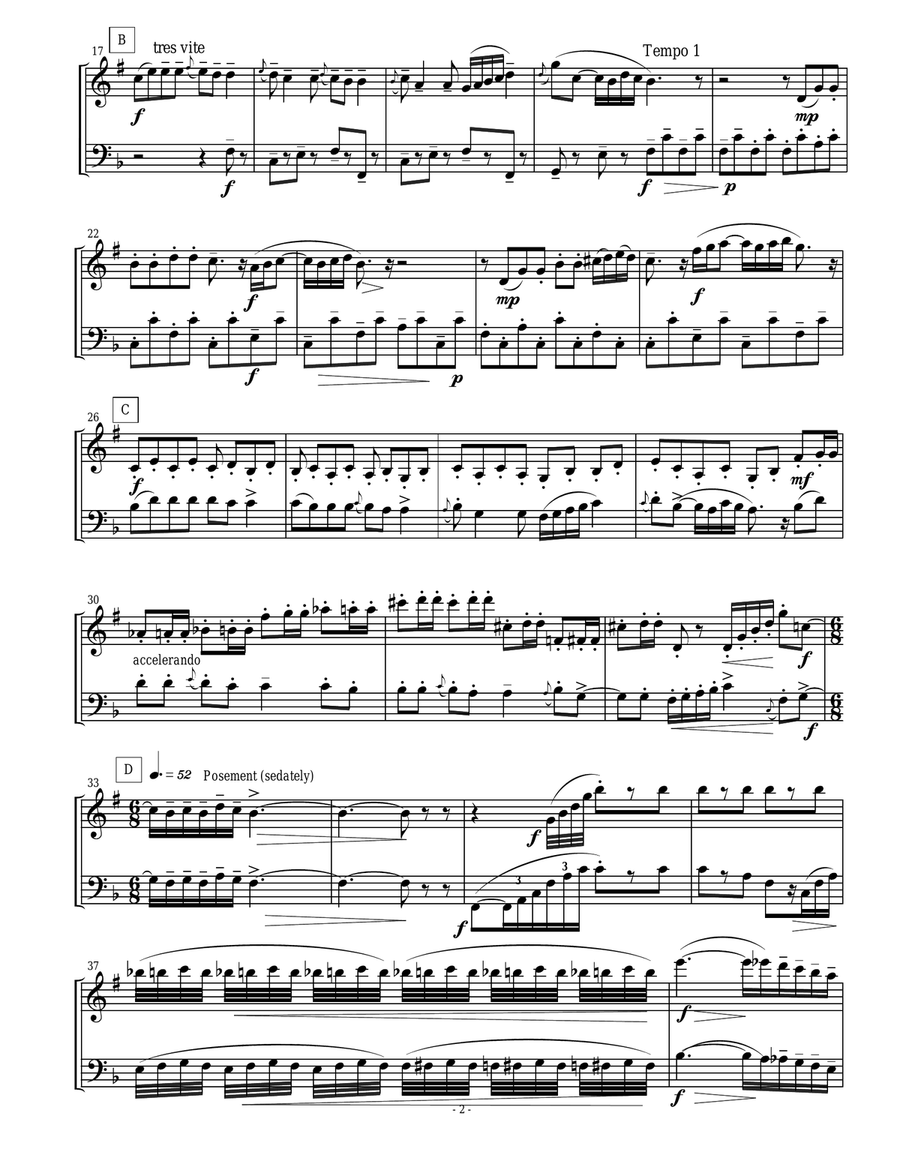 Eastern European Rhapsody - duets for clarinet and bassoon Woodwind Duet scores gallery preview page 2