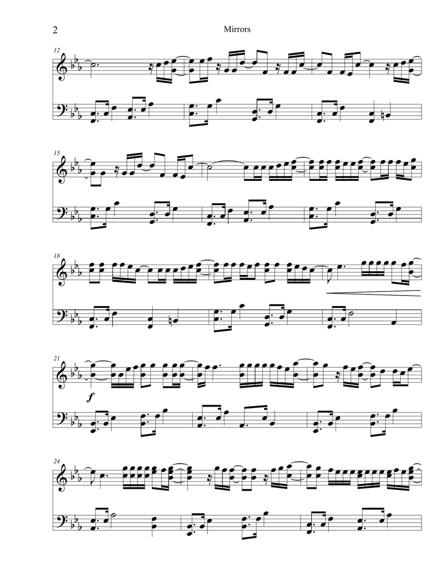 Mirrors Piano Solo scores gallery preview page 2