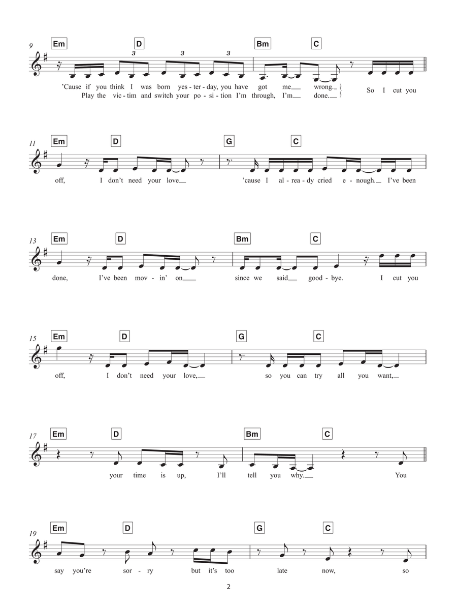 IDGAF Piano scores gallery preview page 2