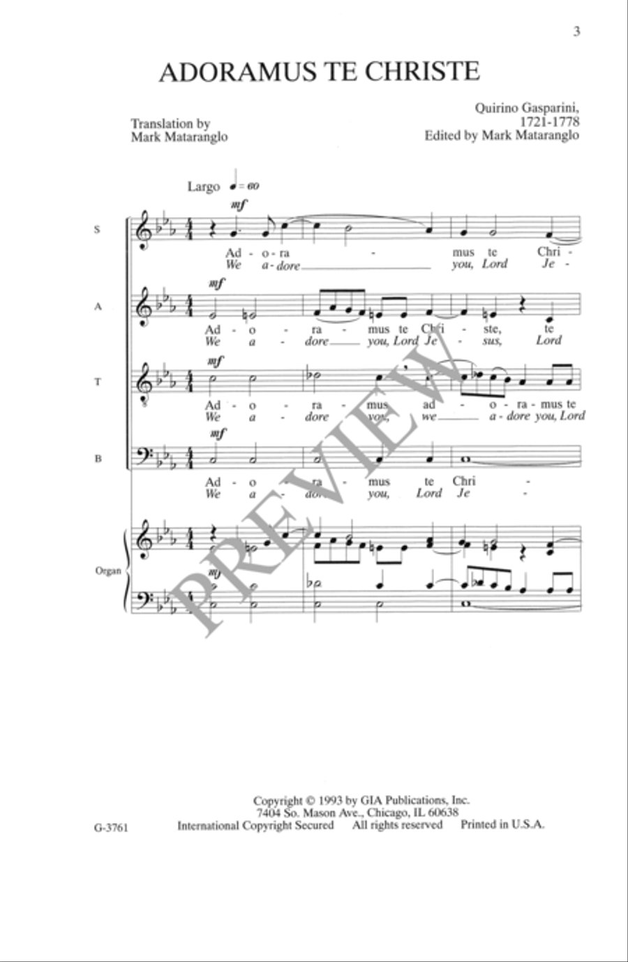 Adoramus te Christe Adoramus te Christe 4-Part scores gallery preview page 4