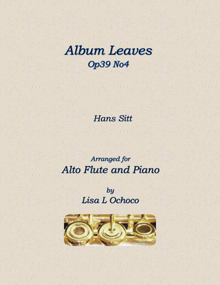 Album Leaves Op39 No4 for Alto Flute and Piano