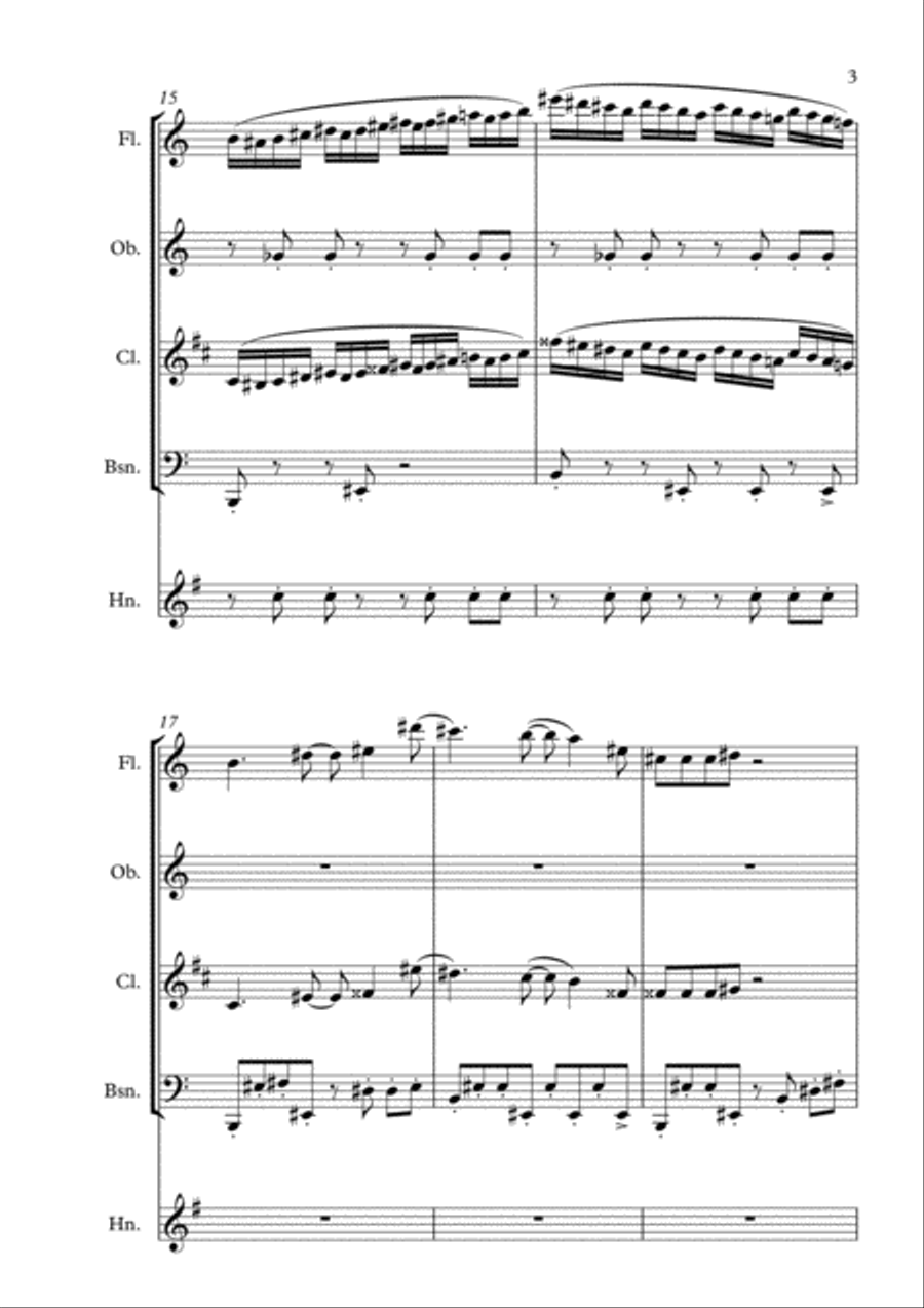 Theme From The Simpsons Woodwind Quintet scores gallery preview page 3