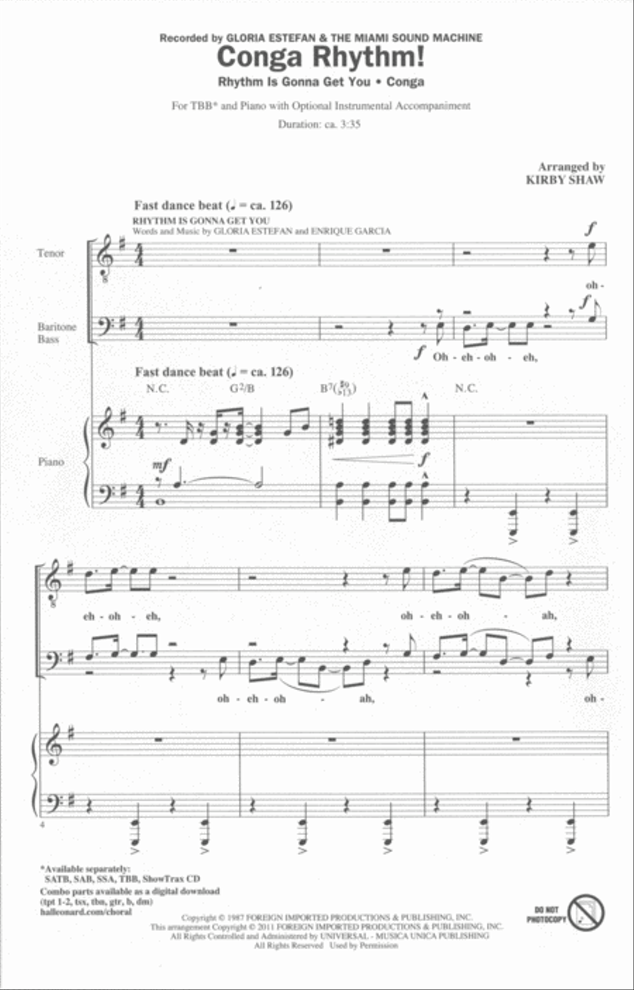 Conga Rhythm Men's Choir scores gallery preview page 2