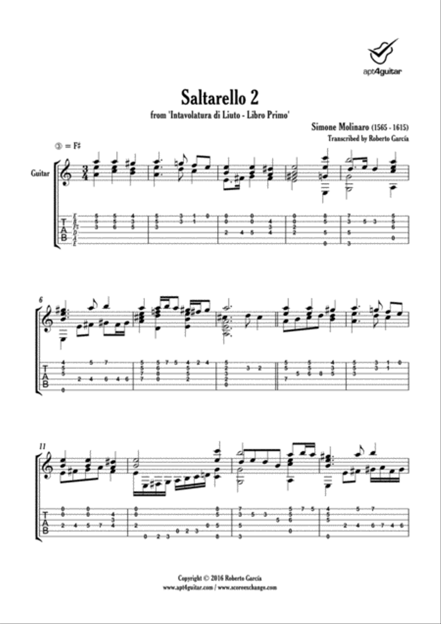7 Saltarellos 7 Saltarellos Classical Guitar scores gallery preview page 4